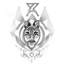 Create a sketch-style tattoo that represents the love for your children. Incorporate the initials U and G along with a symbol that signifies their high abilities, such as zebras. tattoo design idea