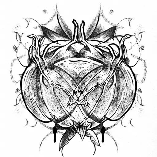 Gothic-style tomatoes tattoo design idea