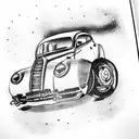 old car tattoo design idea