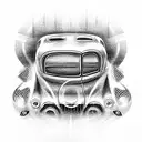 old car tattoo design idea