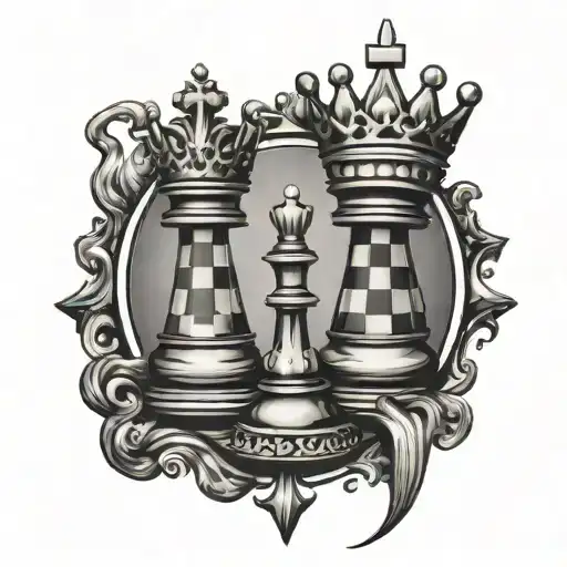 IT chess king tattoo design idea