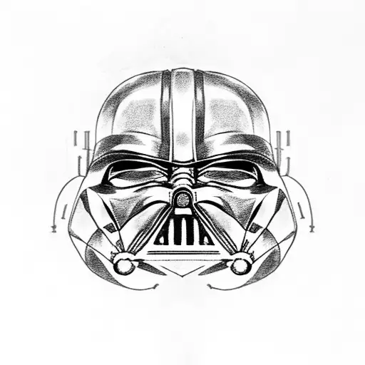 darth vader and star death tattoo design idea