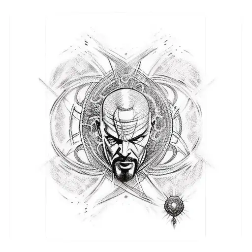Dr strange colorfull design tattoo design idea