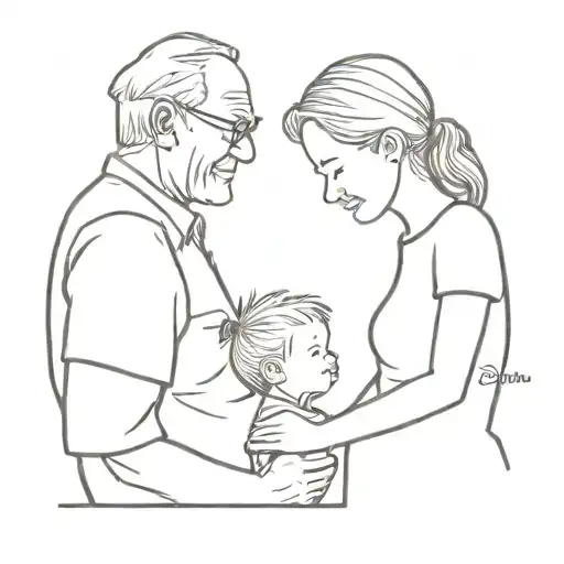 Grandpa and granddaughter with the saying "i'm still your little girl" tattoo design idea