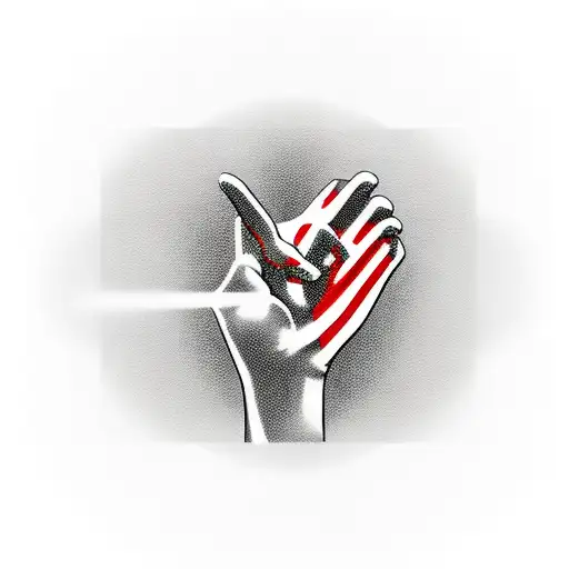 A silhouette of Jesus signing 'I love you' in American sign language tattoo design idea