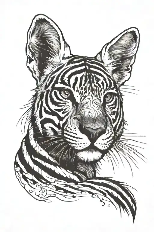 stripes, animal, arm tattoo design idea