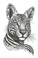 stripes, animal, arm tattoo design idea