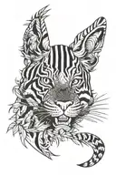 stripes, animal, arm tattoo design idea