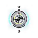 broken compass with king cobra on a trail in the mountains tattoo design idea