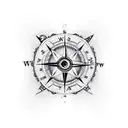 broken compass with king cobra on a trail in the mountains tattoo design idea