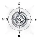 broken compass with king cobra on a trail in the mountains tattoo design idea