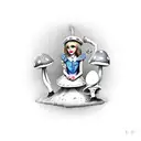 ALICE IN WONDERLAND SITTING ON A MUSHROOM tattoo design idea