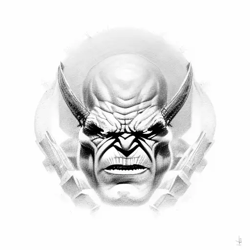 Incredible Hulk breaking through steel wall tattoo design idea