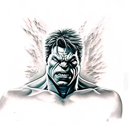 Incredible Hulk breaking free tattoo design idea