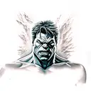 Incredible Hulk breaking free tattoo design idea