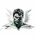 Incredible Hulk breaking free tattoo design idea