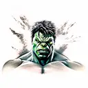 Incredible Hulk breaking free tattoo design idea