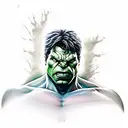 Incredible Hulk breaking free tattoo design idea