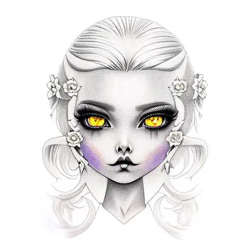 goth bratz doll tattoo design idea