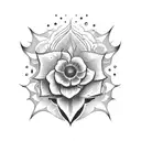 dark flowe magic wizard tattoo design idea
