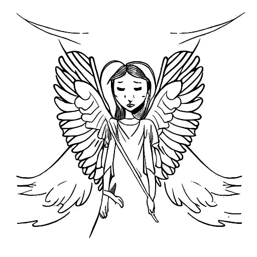 bug with angel wings tattoo design idea