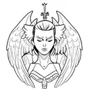 bug with angel wings tattoo design idea