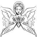 bug with angel wings tattoo design idea