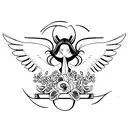 bug with angel wings tattoo design idea