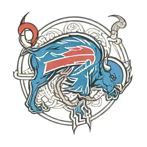 Buffalo Bills logo intertwined tattoo design idea