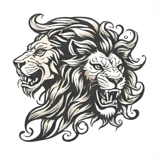 Aston villa lion head tattoo design idea