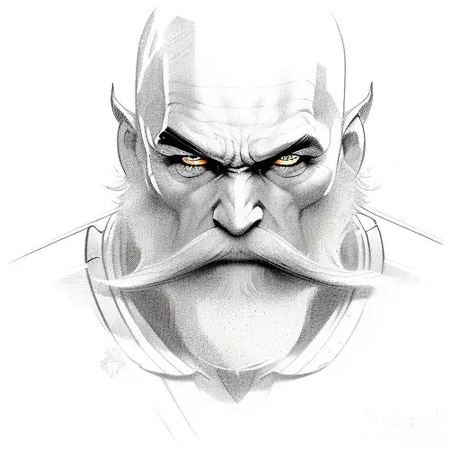 a sketch-style depiction of a motley crew of characters tattoo design idea