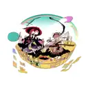 Sukuna and Yuji Itadori facing off with musical instruments floating around  tattoo design idea