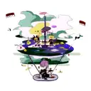 Sukuna and Yuji Itadori facing off with musical instruments floating around  tattoo design idea