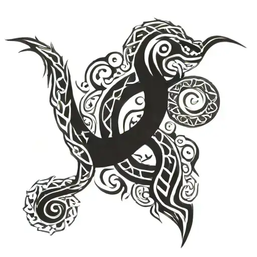 fire snake tattoo design idea