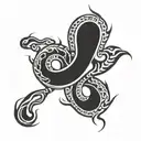 fire snake tattoo design idea