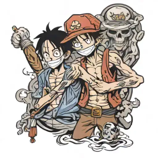 luffy and ace tattoo design idea