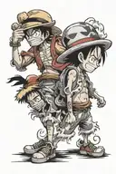 luffy and ace tattoo design idea