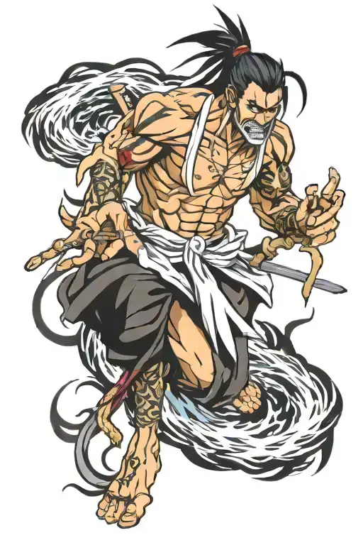 kenpachi zaraki bleach anime tattoo design idea