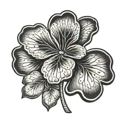 penny, four leaf clover tattoo design idea