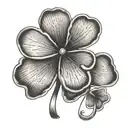 penny, four leaf clover tattoo design idea