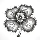 penny, four leaf clover tattoo design idea
