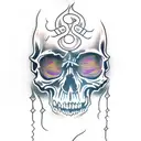 Skull with Flames  tattoo design idea