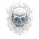 Skull with Flames  tattoo design idea