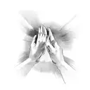 hands touching mirror tattoo design idea