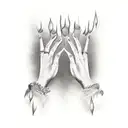 mirror hands escape trying  tattoo design idea