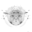 surfer on a sunset tattoo design idea