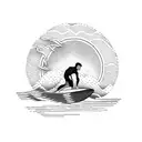 surfer on a sunset tattoo design idea