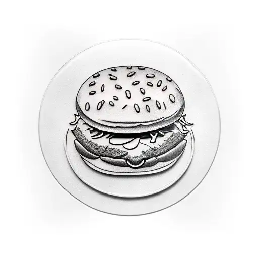 Fried chicken sandwich  tattoo design idea