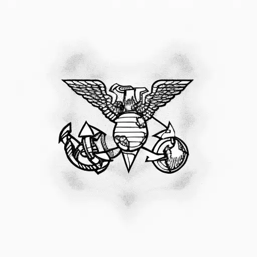 Marine Corps emblem with a twist tattoo design idea