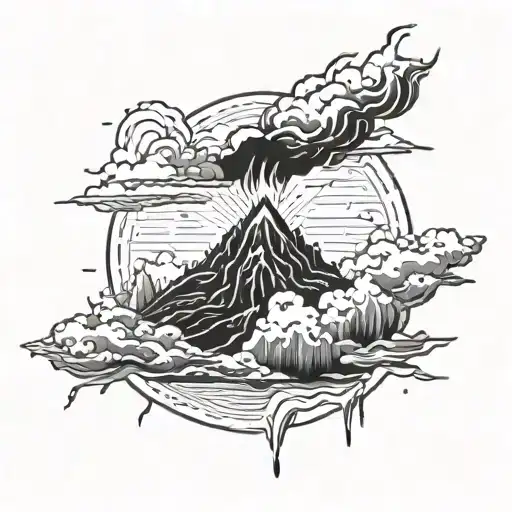 "Yeah you can hurt me I don’t care, yeah you can burn me 바로 네게서 달아나는 저들과는 달리 널 감싸줄게 like a volcano" with a volcano  tattoo design idea